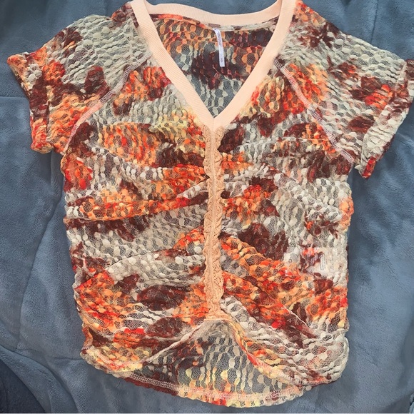 #3 NEW! Free People “Solana” Lace Crop Top w/ Cinched Front - Picture 2 of 9
